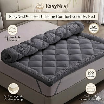 Luxe Matras Topper 5CM Dik 90x200 cm – Extra Zachte Gequilte Matrasbeschermer met Elastische Band en – Ademend Slaapcomfort voor 1- en 2-Persoons Bedden Hotelkwaliteit 1000Gsm Gevulde Dunne Matras