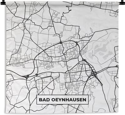 Wandkleed - Wanddoek - Bad-Oeynhausen - Stadskaart - Plattegrond - Kaart - 180x180 cm - Wandtapijt