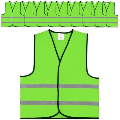 Lichtgroen veiligheidshesje | 10 stuks