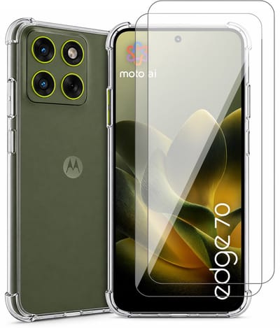 Hoesje geschikt voor Motorola Moto Edge 70 – CrystalClear Back Cover – Schokbestendig – 2 Stuks Screenprotector Glas