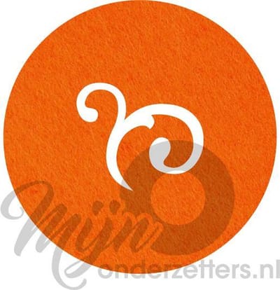 Design shapes 2 vilt onderzetters - Oranje - 6 stuks - 10 x 10 cm - Tafeldecoratie - Glas onderzetter - Cadeau - Woondecoratie - Tafelbescherming - Onderzetters voor glazen - Keukenbenodigdheden - Woonaccessoires - Tafelaccessoires