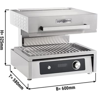 GGM Gastro Lift-Salamander Grill - Infrarot - 4,5 kW - 230 Volt - Bflex Digital Zilver