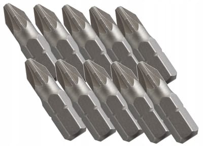 10x Pozidriv PZ2 Schroefbits 25mm - Duurzaam S2 Staal