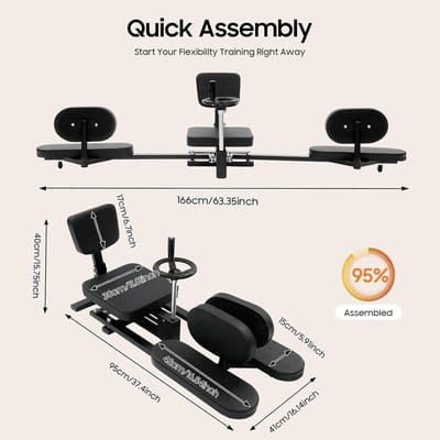 Beenspreider Trainer - Flexibiliteit Apparaat - Rekken & Vormen - 0-210 Graden Verstelbaar - 108 x 47 x 345 cm