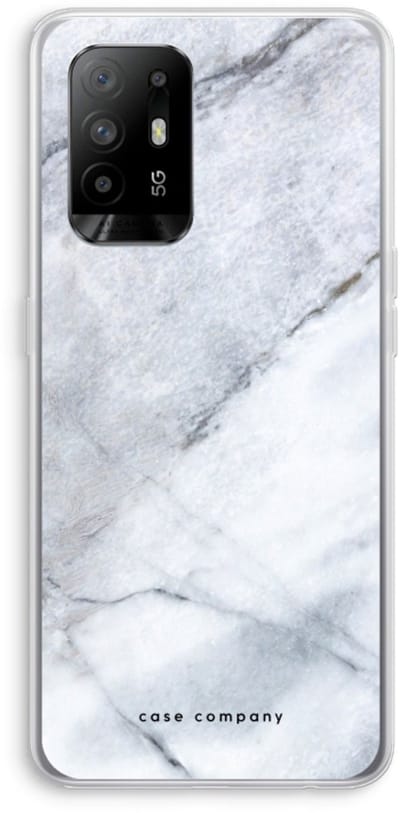 Case Company® - Hoesje geschikt voor Oppo A94 5G hoesje - Witte marmer - Soft Cover Telefoonhoesje - Bescherming aan alle Kanten en Schermrand