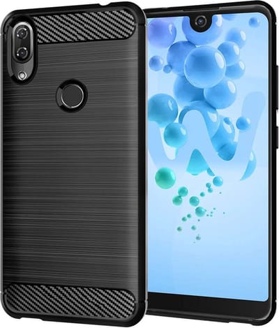 ebestStar - Hoes geschikt voor Wiko View 2, TPU Bescherming Cover, Koolstof Design Hoesje, Zwart