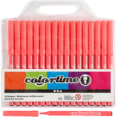 Colortime stiften, lijndikte 2 mm, roze, 18 stuk/ 1 doos