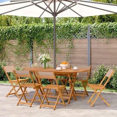 Tuinstoelen Inklapbaar - Loungestoelen Zes - Buiten Ontspannen - Massief Hout - 6 Stuks - Taupe