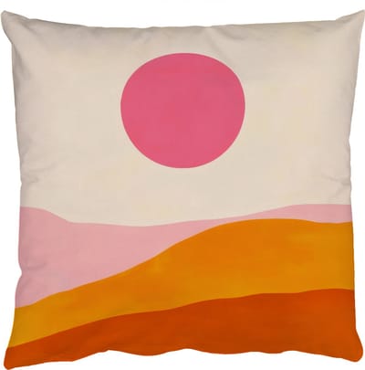 Sierkussens - Kussentjes Woonkamer - 50x50 cm - Zon - Heuvels - Abstract - Roze