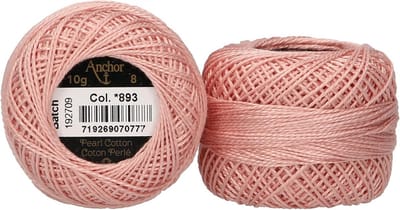 Anchor 4591008-00893 borduurgaren, 100% katoen, fraise, dikte 8, 82m, 16 gram