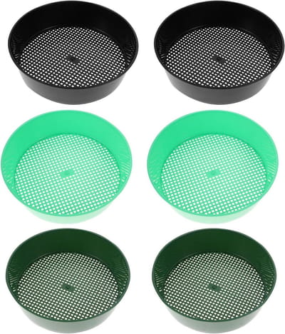 Plastic Grondzeef - Tuin Zeef - Bodem Voorbereiden - Duurzame Constructie - 6 Stuks - Diverse Kleuren