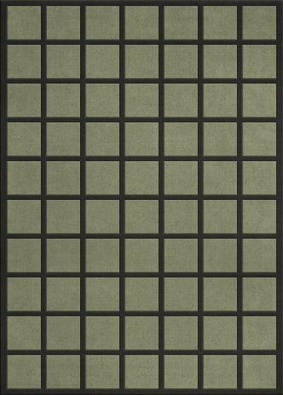 Layered Avenue Checked Olive Vloerkleed - 180 x 270 cm - Groen - Rechthoekig - Wol - Eetkamer, Woonkamer, Slaapkamer - Geometrisch - Retro, Modern
