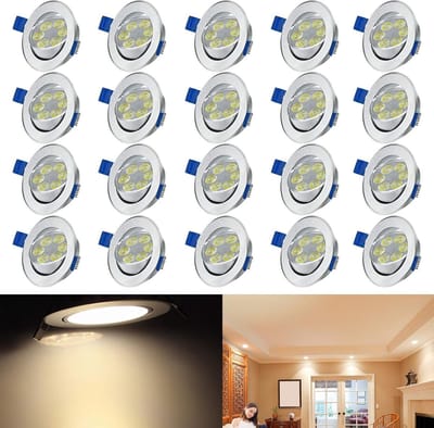 LED-inbouwspots 230V platte inbouwlampen set van 20 stuks 3W badkamerlamp inbouwspot aluminium mini plafondspot voor woonkamer slaapkamer en keuken 20x3W warm wit