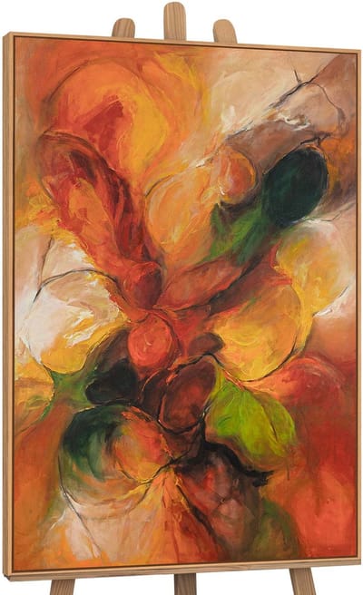 Canvas schilderij handgeschilderd autumn dance abstract – YS-Art Gallery – Luxe wanddecoratie voor woonkamer – Modern schilderij voor slaapkamer en hal