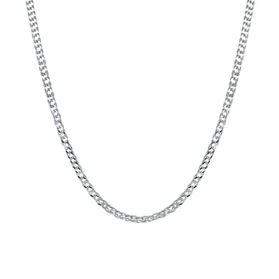 Lucardi Dames Ketting gourmet schakel - Echt Zilver - Ketting - Cadeau - 50 cm - Zilverkleurig