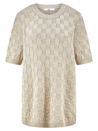 Trui ronde hals Van Emilia Lay beige