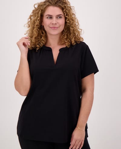Je m'appelle Travelstof Top - Dames - Zwart - Maat 48