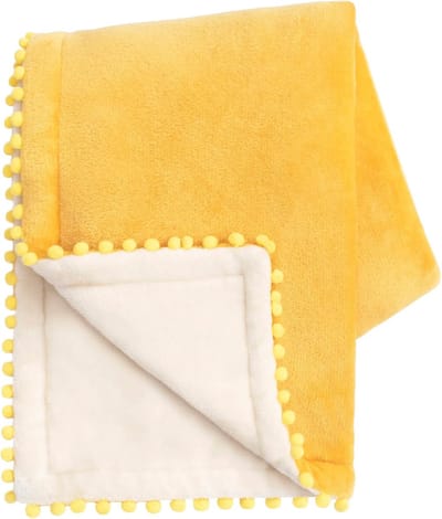 Gezellige Fleece Deken met Pom Pom Fringe - Superzachte Microvezel Flanellen Dekens voor Thuisdecoratie