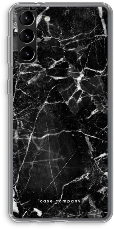 Case Company® - Hoesje geschikt voor Samsung Galaxy S21 Plus hoesje - Zwart Marmer - Soft Cover Telefoonhoesje - Bescherming aan alle Kanten en Schermrand