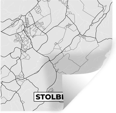 Muurstickers - Sticker Folie - Stadskaart - Stolberg - Kaart - Duitsland - Plattegrond - 100x100 cm - Plakfolie - Muurstickers Kinderkamer - Zelfklevend Behang XXL - Zelfklevend behangpapier - Stickerfolie