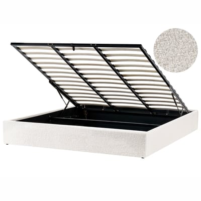 DINAN - Tweepersoonsbed - Gebroken wit - 180 x 200 cm - Bouclé