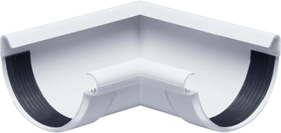 Goothoek Halfrond 90 Graden voor Dakgootsystemen – 125mm Wit