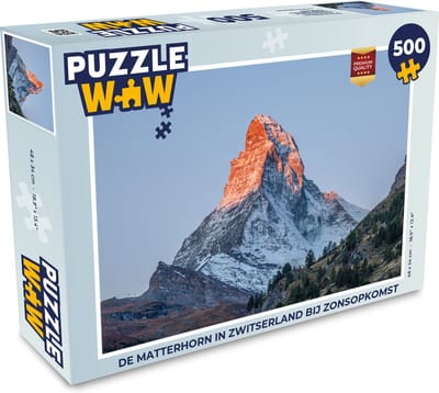 Puzzel De Matterhorn in Zwitserland bij zonsopkomst - Legpuzzel - Puzzel 500 stukjes