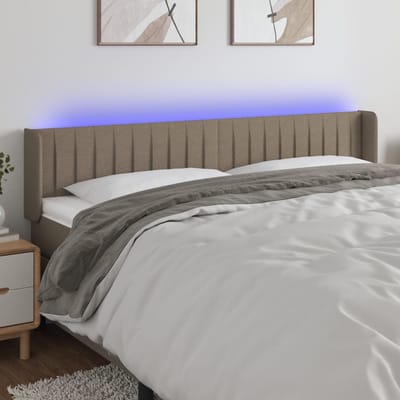 vidaXL - Hoofdbord - LED - 163x16x78/88 - cm - stof - taupe