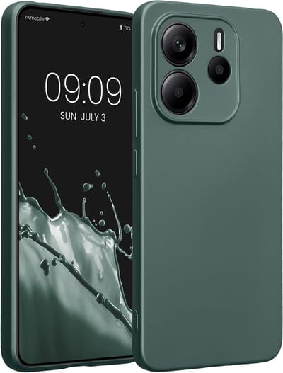 kwmobile metallic telefoonhoesje van TPU - geschikt voor Xiaomi Redmi Note 14 4G - Flexible case voor smartphone - In metallic petrol