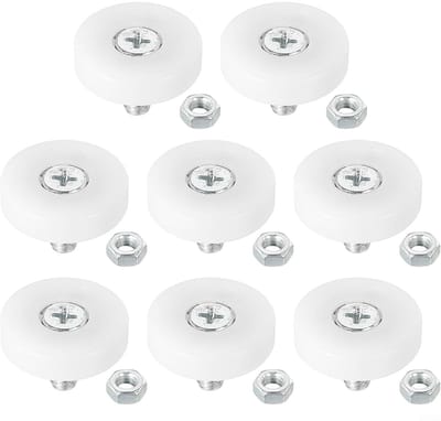 Dailygoods- Schuifladenlager 8 Stuks - Riemschijf - Lade Rollen - Reservewielen - M6 x 1 - Duurzaam Materiaal - Geluidsreductie - Ladewielen