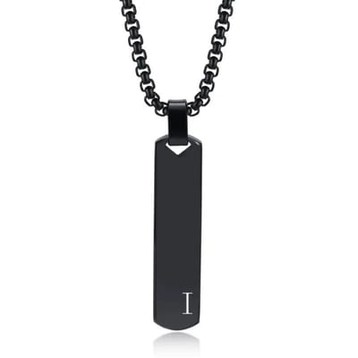 Bovista Ketting - Heren - Staal - Nep zilver - Met Hanger - Zwart - I