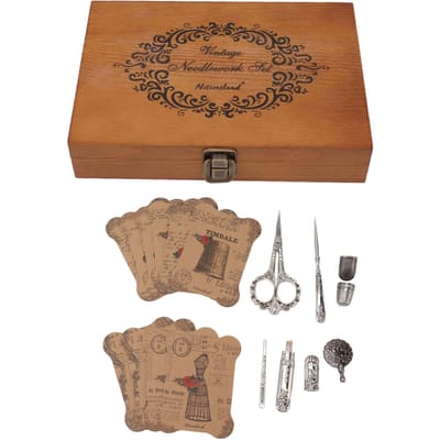Europese Stijl Vintage Borduurschaar Set Roestvrij Staal Europese Antieke Vintage Naaiset zilver