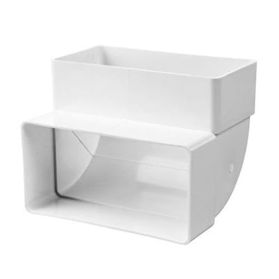Ventilatiekanaal vlak 220x54 mm bochtstuk 90° verticaal