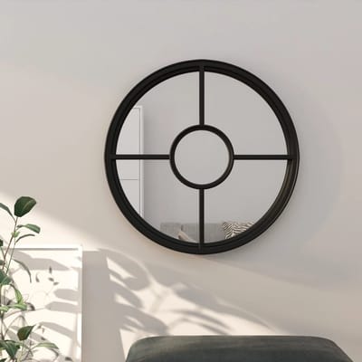 vidaXL - Spiegel - rond - 40x4 - cm - ijzer - zwart