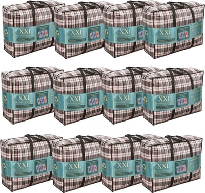 Opbergtas - 12 Stuks - Premium Opbergtassen - Mix Kleur - 70x55x25 - Verhuistas - Big shopper - Vakantie tas - Reistas - Groot