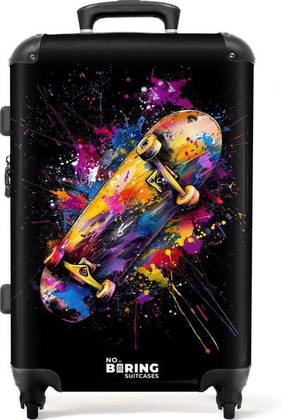 NoBoringSuitcases.com® - Koffer groot - Rolkoffer lichtgewicht - Skateboard met graffiti - Reiskoffer met 4 wielen - Grote trolley XL - 20 kg bagage