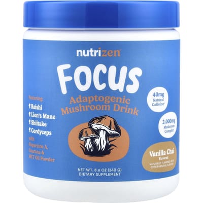 Nutricost, NutriZen®, Focus, Adaptogeen Drankje, Vanille Chai, 8.6 oz (240 gram)