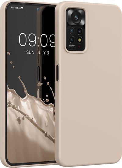 kwmobile telefoonhoesje geschikt voor Xiaomi Redmi Note 11 Pro / Redmi Note 12 Pro 4G - Hoesje met siliconen coating - Smartphone case in parelmoer