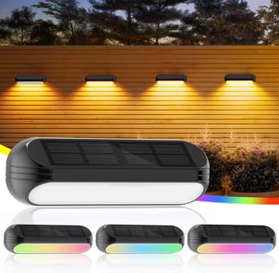 Buiten tuin zonnelampen - warmwit/kleurwissellicht - IP65 waterdicht - tuindecoratie - muur trappen balkon - verpakking van 4 Buitenverlichting