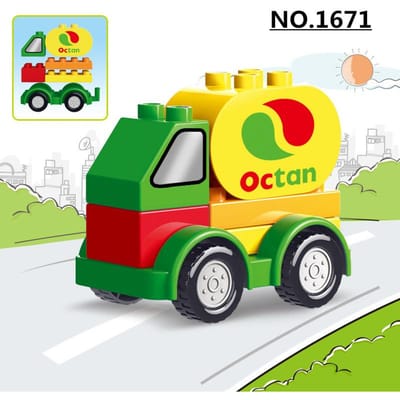 Grote Deeltjes Bouwstenen Auto Creatieve Stad Constructie Heftruck Kraan Graafmachine Voertuig DIY Stenen Speelgoed Ideaal Voor Kinderen Kerstcadeau