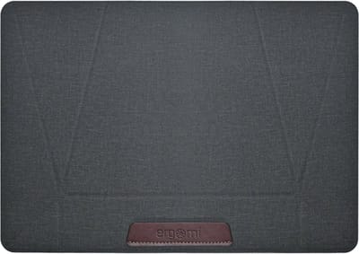 Meta Vouwbare Laptopstandaard - Draagbare en Verstelbare Universele Laptop Verhoger voor een Ergonomische Zithouding en Geoptimaliseerde Kijkhoek, Compact & Licht voor Onderweg - Compatibel met laptops tot 15''- 30.3 x 21.2 x 0.22 cm, 135 Gram, Zwart