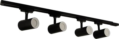 LUTER 1-Fase Railverlichting - GU10 – 100cm – I-vorm - 4 spots - Railsysteem - Zwart