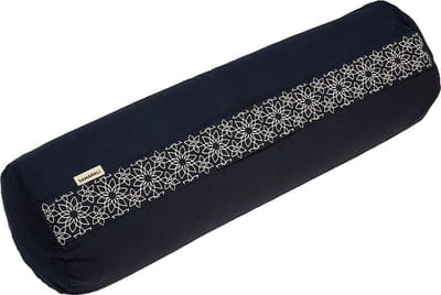 Samarali Yoga Bolster – 100% biologisch katoen, GOTS-gecertificeerd, 20x60 cm, 3.5 kg, dubbele hoezen met borduurwerk