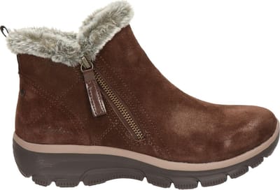Skechers Easy Going-High Zip Dames Laarzen - Donkerbruin - Maat 36