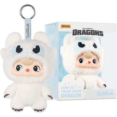 52TOYS POUKAPOUKA How to Train Your Dragon Co-branded Light Fury Vinyl Pluche Pop Hanger Gelicentieerd Trendig Bureauornament Verjaardagscadeau Voor
