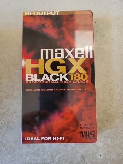 Maxell HGX Black 180 Professional High Grade 3 hours videoband VHS