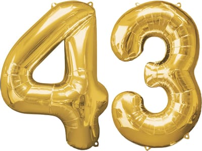 Versiering 43 Jaar Ballon Cijfer 43 Verjaardag Versiering Folie Helium Ballonnen Feest Versiering XL Formaat Goud - 86Cm