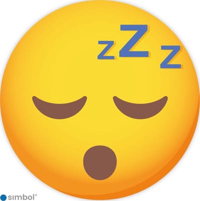 Simbol - Sticker Slaapkop - Sticker Emoticon Slapen - Sticker Emoticon Zzzzz - Kliko - Container - Duurzame Kwaliteit - Formaat ø 5 cm.
