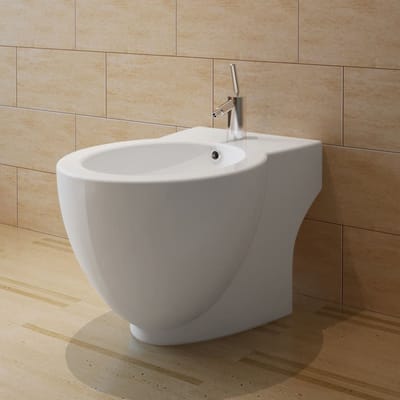 Support de bidet rond autoportant Céramique blanche premium