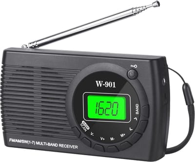 Draagbare FM/AM/SW Radio met Schermweergave en Koptelefoonaansluiting - Ideaal voor Wandelen, Joggen en Kamperen
